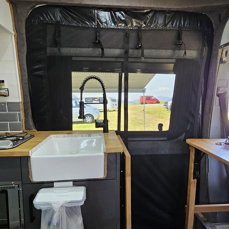 BKICKI RV Insect Screen Net Door Sunshade Screen Mount Anti-Flying Privacy Protection Net Sliding Door for Mercedes-Benz Sprinter High Roof - Image 4